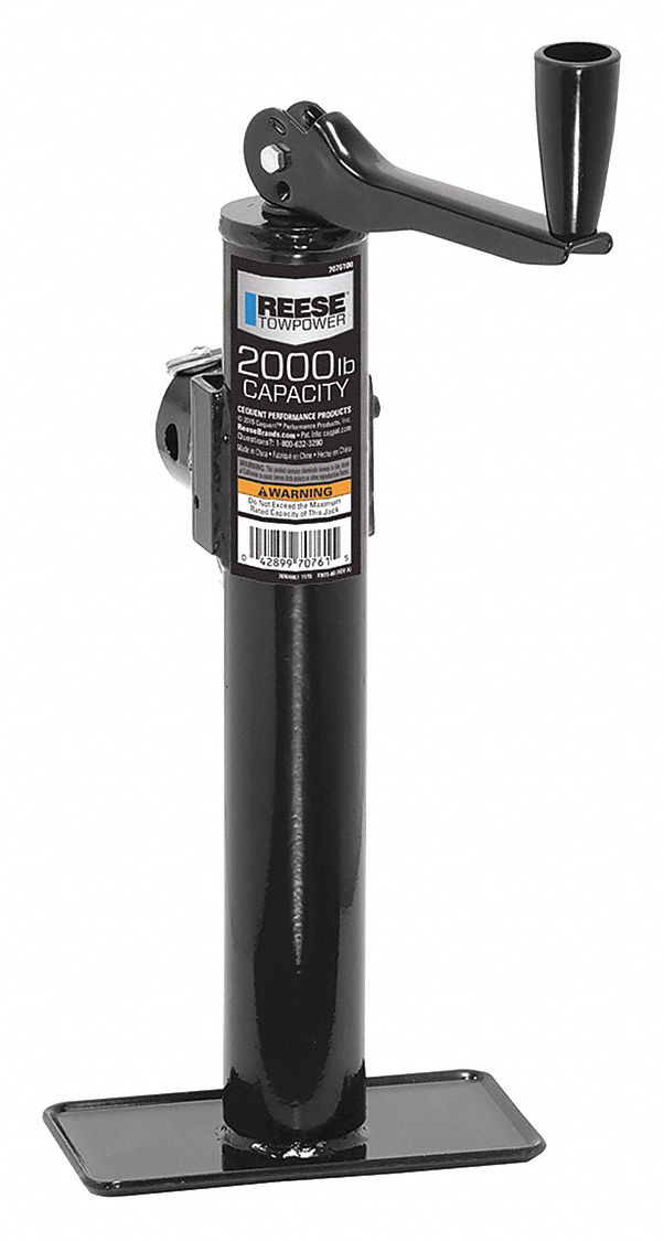 REESE Topwind Round Swivel Jack 2,000 lb Load Capacity, 10 in Lift