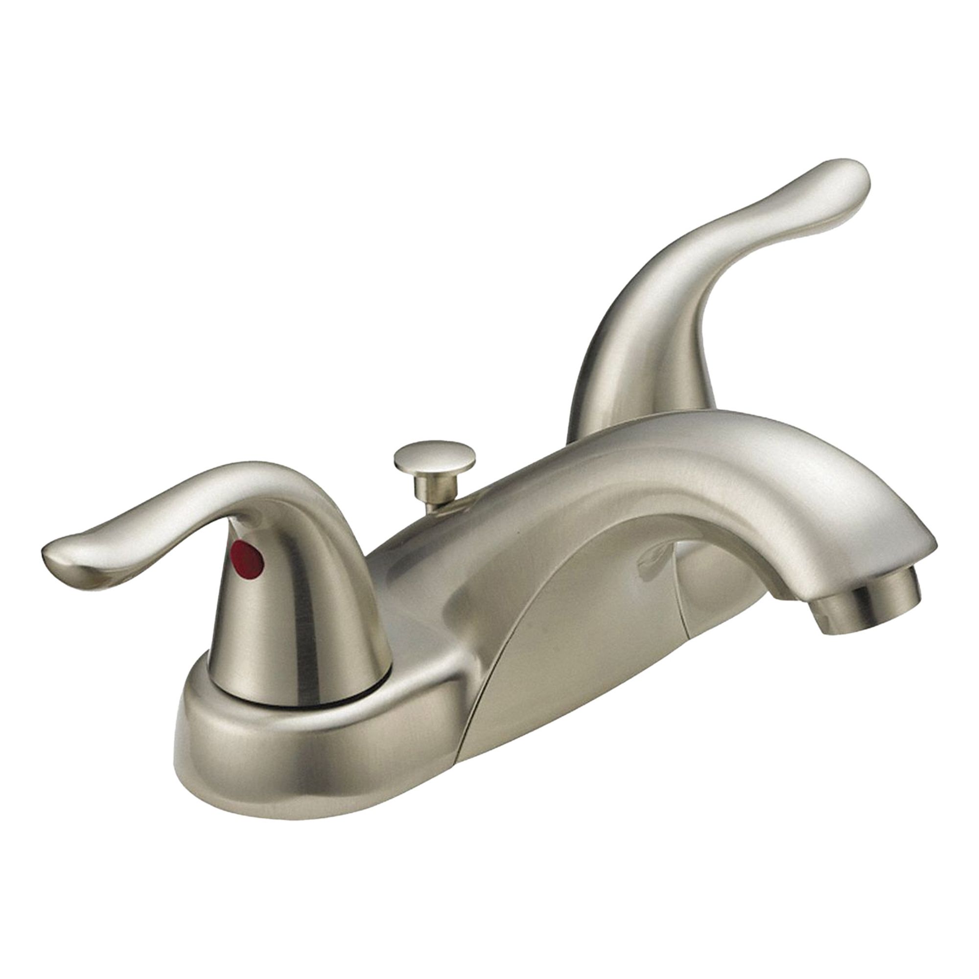 Low Arc Bathroom Faucet: Impressions Collection, Metal, Brushed Nickel Finish, Centerset, Arc