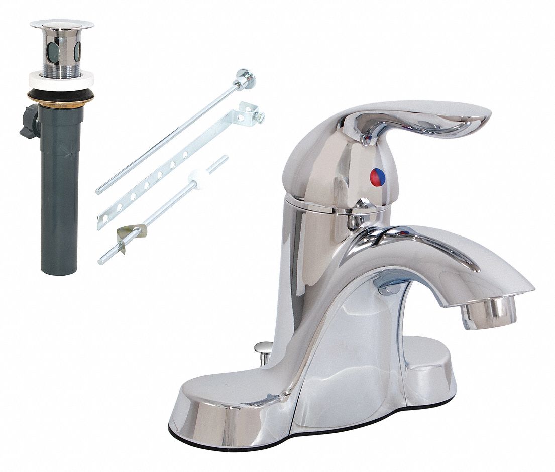 EZFLO Chrome, Mid Arc, Bathroom Sink Faucet, Manual Faucet Activation