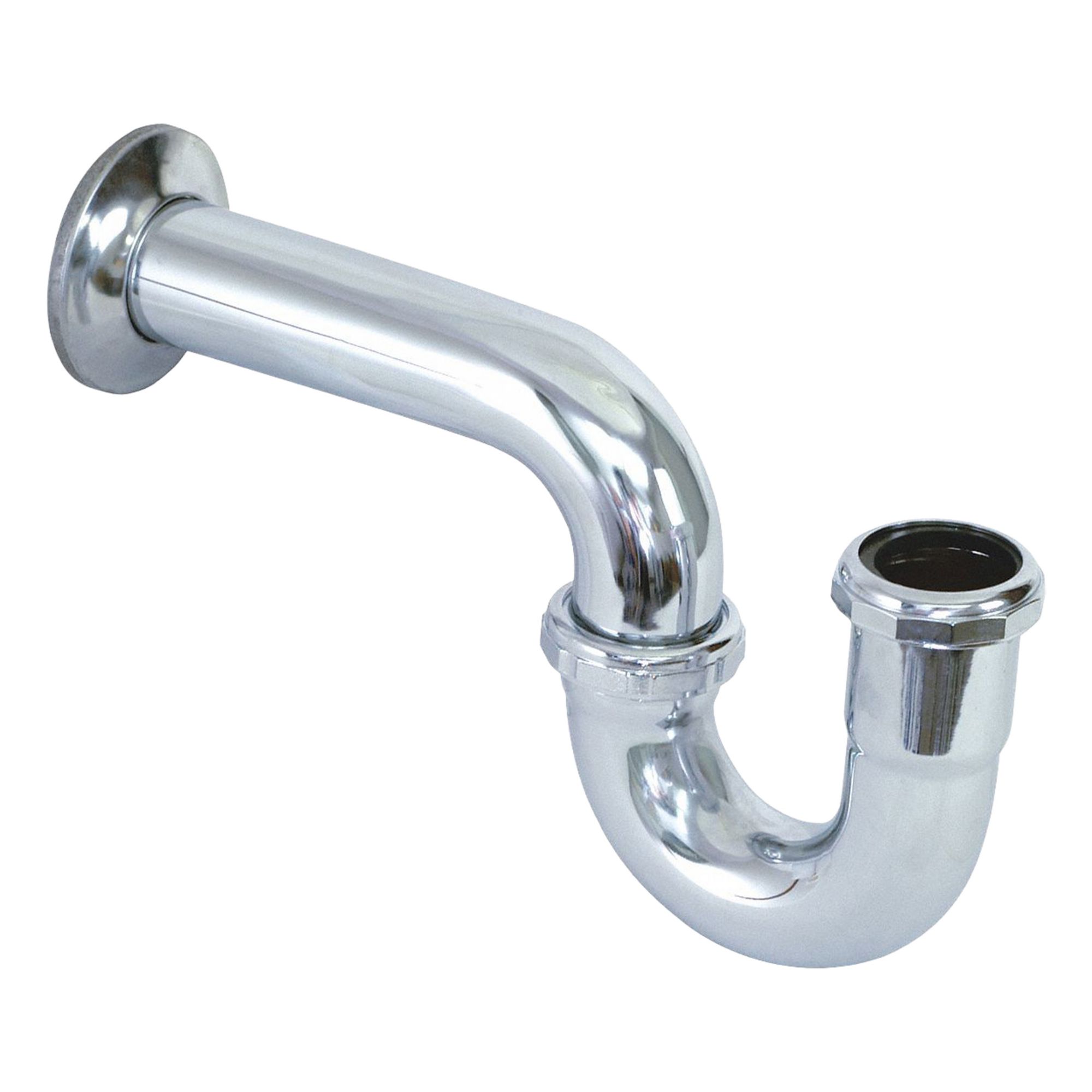 Trap: Brass, Chrome-Plated, Silver, 1 1/2 in Nominal Pipe Size, 8 1/4 in Overall Lg