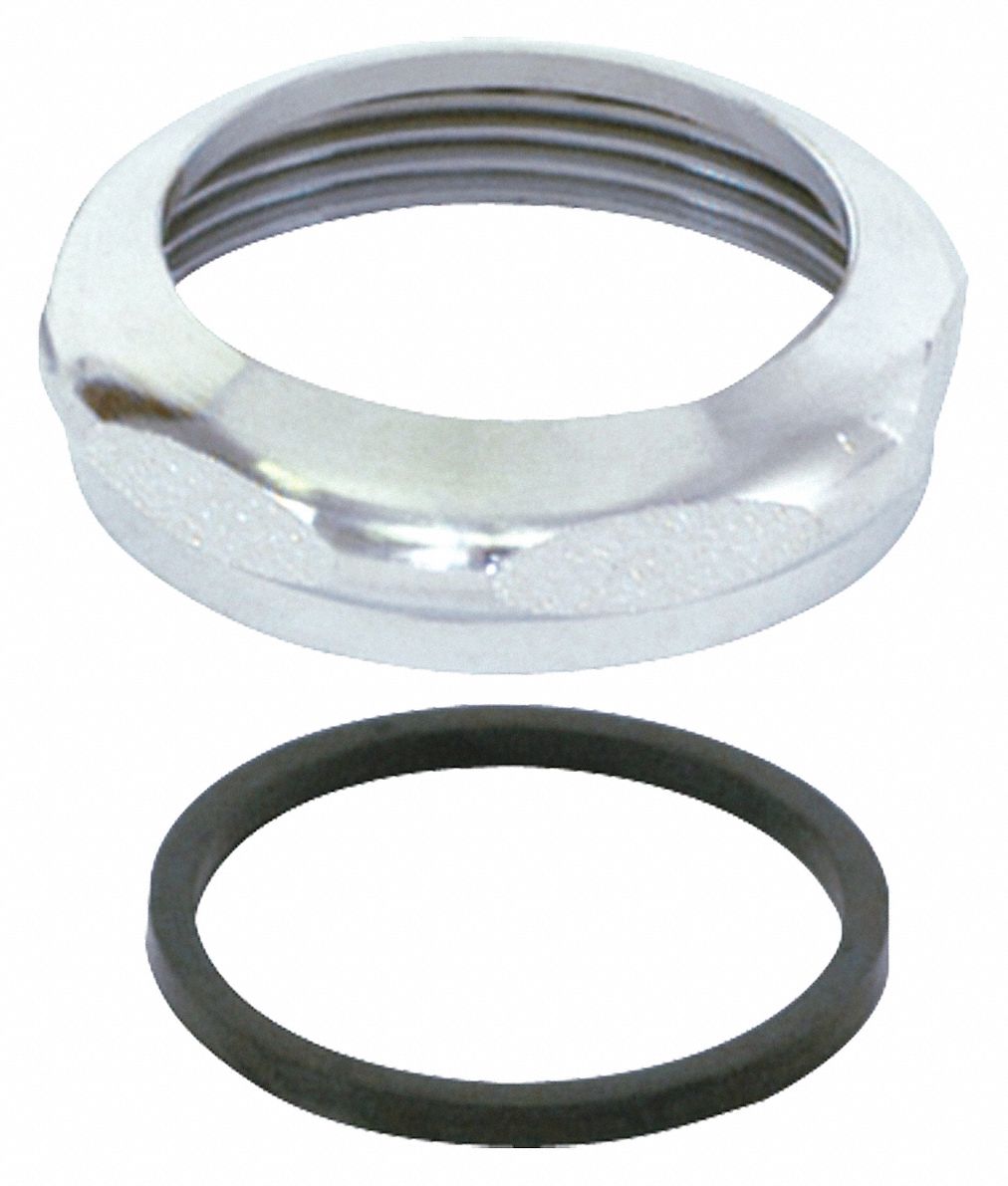 SLIP-NUT: BRASS, CHROME PLATED, SILVER, 1½ IN FITS PIPE SIZE, SLIP, WASHER