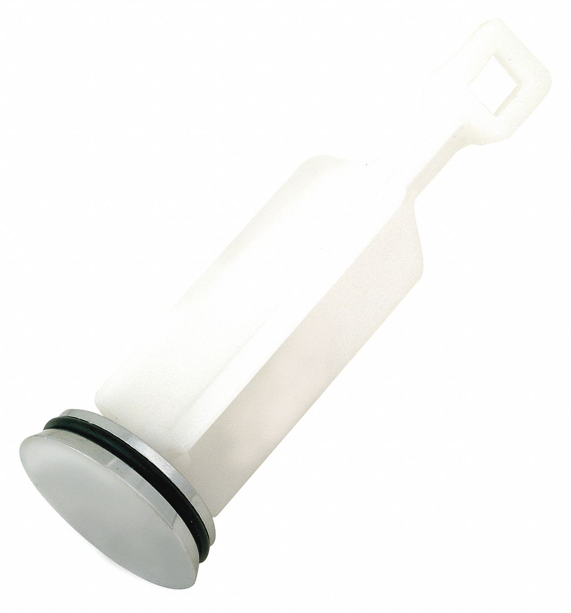 DRAIN STOPPER: 1¼ IN OVERALL DIA, PLASTIC/STAINLESS STEEL, CHROME, WHITE, POP UP