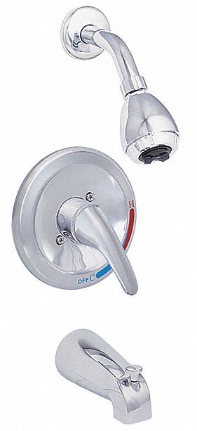 TUB & SHOWER TRIM KIT: EZ-FLO, PRESTIGE, SINGLE FUNCTION, CHROME FINISH, PULL UP DIVERTER SPOUT