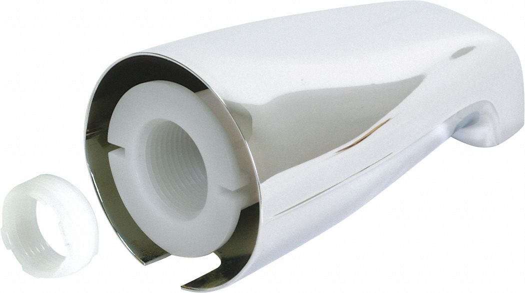 TUB SPOUT: EZ-FLO, ½ IN/¾ IN CONNECTION SIZE, IPS CONNECTION, 5¼ IN SPOUT REACH