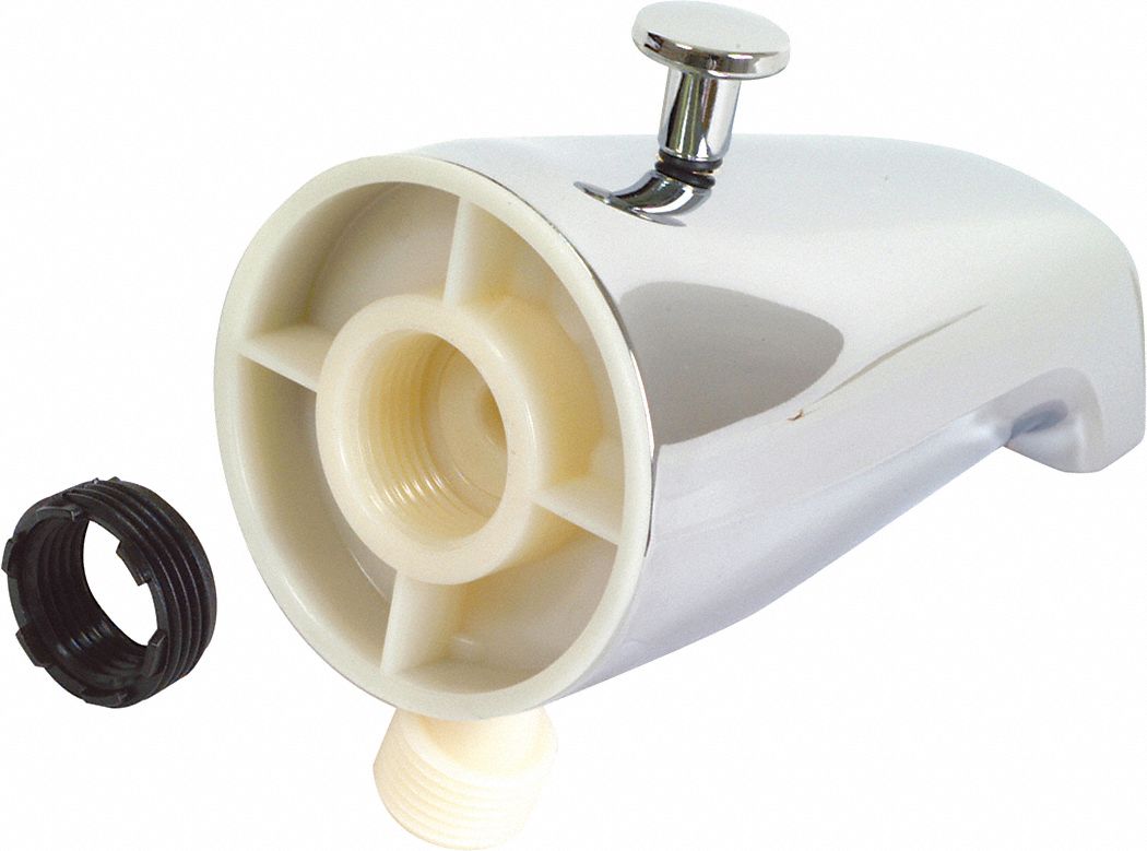 DIVERTER SPOUT: EZ-FLO, ½ IN/¾ IN CONNECTION SIZE, IPS CONNECTION, 5¼ IN SPOUT REACH