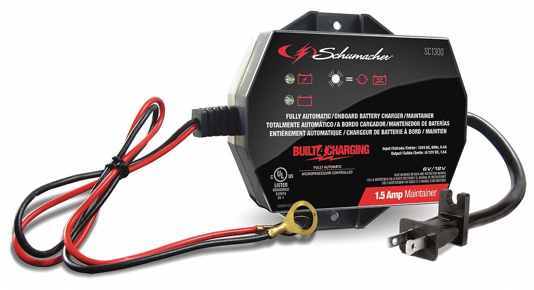 schumacher sc1319 1.5 a 6 12v fully automatic battery maintainer