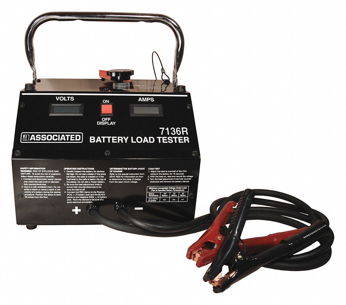 Battery Tester: Digital, 1,000 A Load Ranges, 6 to 12V, 0 to 2000, Digital