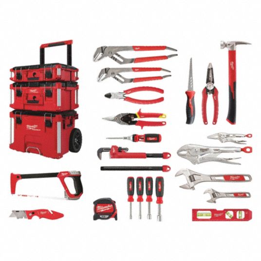 MILWAUKEE Maintenance Tool Kit 22 Total Pcs Rolling Modular Tool Box