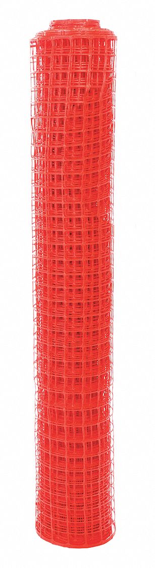 Safety Fence: Safety Fence, 1-1/2 in x 1-1/2 in Mesh Size, 4 ft Ht, 100 ft Lg