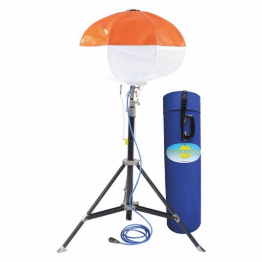 POWERMOON Temporary Job Site Light: LED, 75,000 lm Max Brightness, 1  Brightness Levels, 120V AC