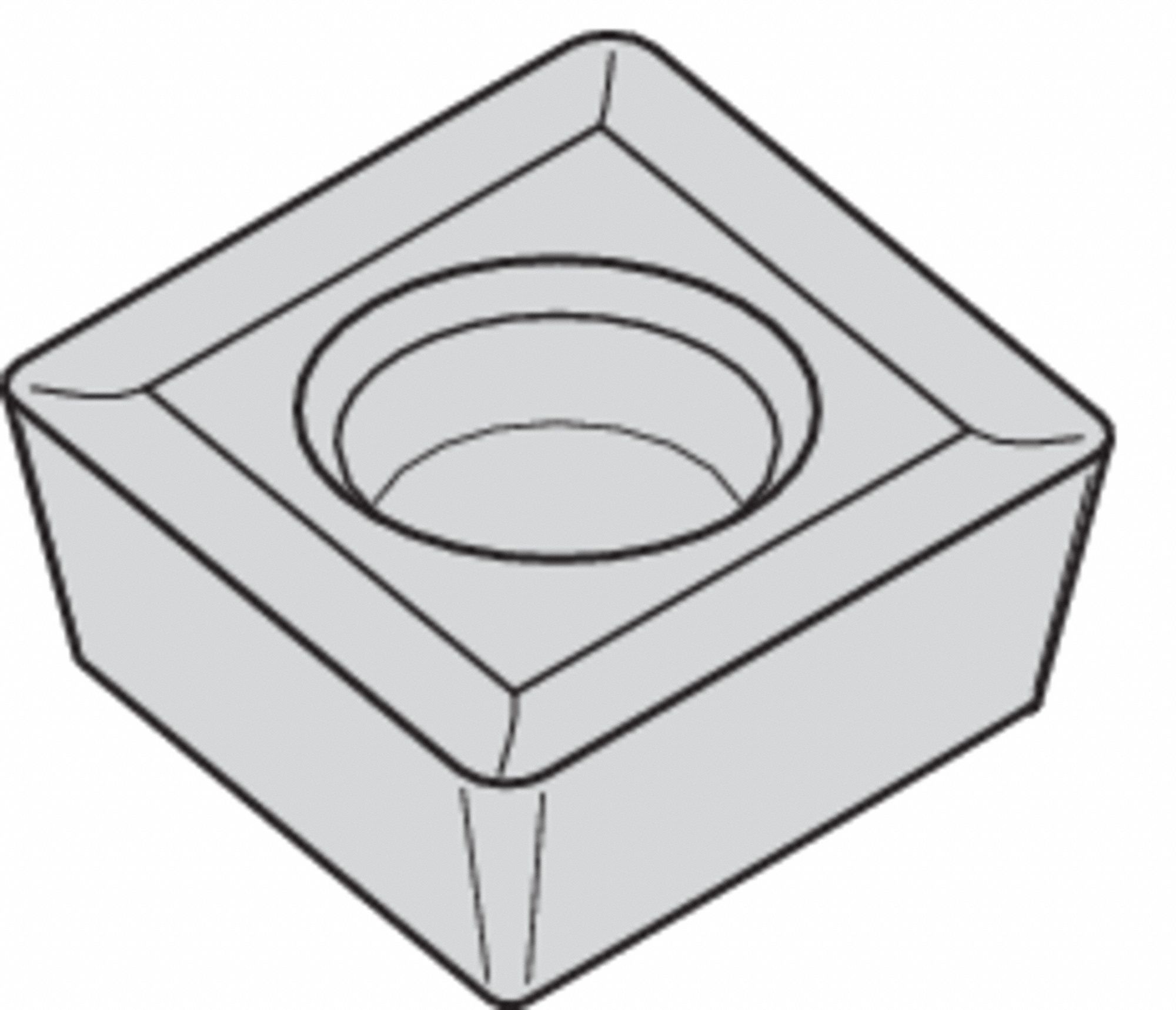 DIAMOND MILLING INSERT, ¼ IN INSCRIBED CIRCLE, 1/64 IN CORNER RADIUS, 0.0937 IN THICK