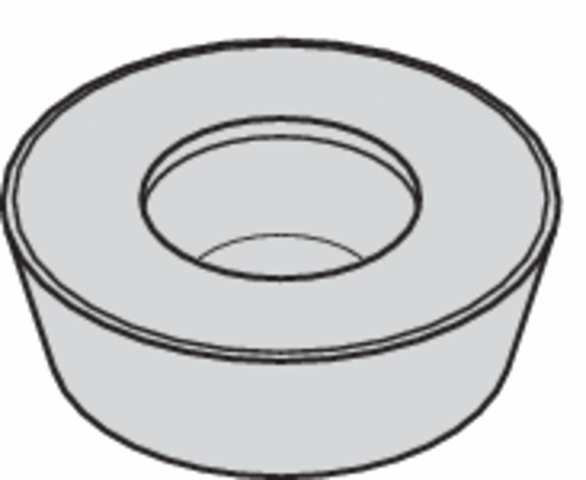 ROUND MILLING INSERT, 0.3937 IN INSCRIBED CIRCLE, 0.125 IN THICK, M100 SERIES, CARBIDE