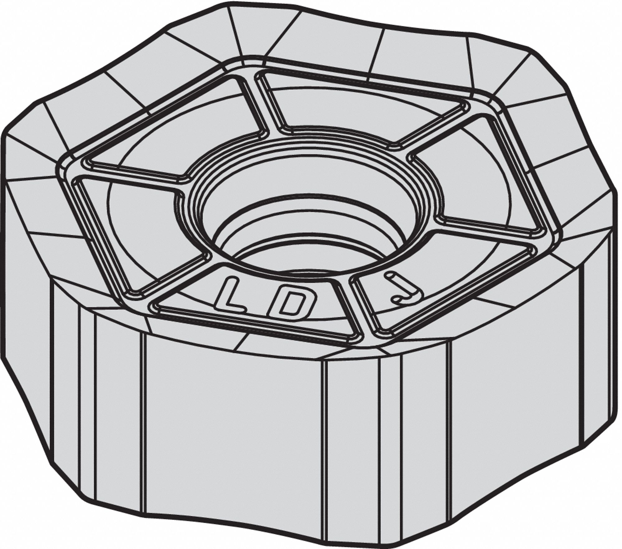 WIDIA Hexagon Milling Insert: 5/8 in Inscribed Circle