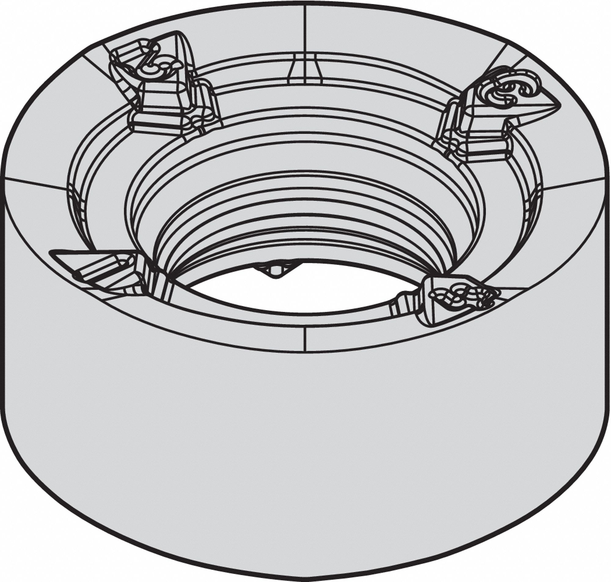 Round Milling Insert: 0.3937 in Inscribed Circle, 0.1548 in Thick, M200 Series, Chip-Breaker