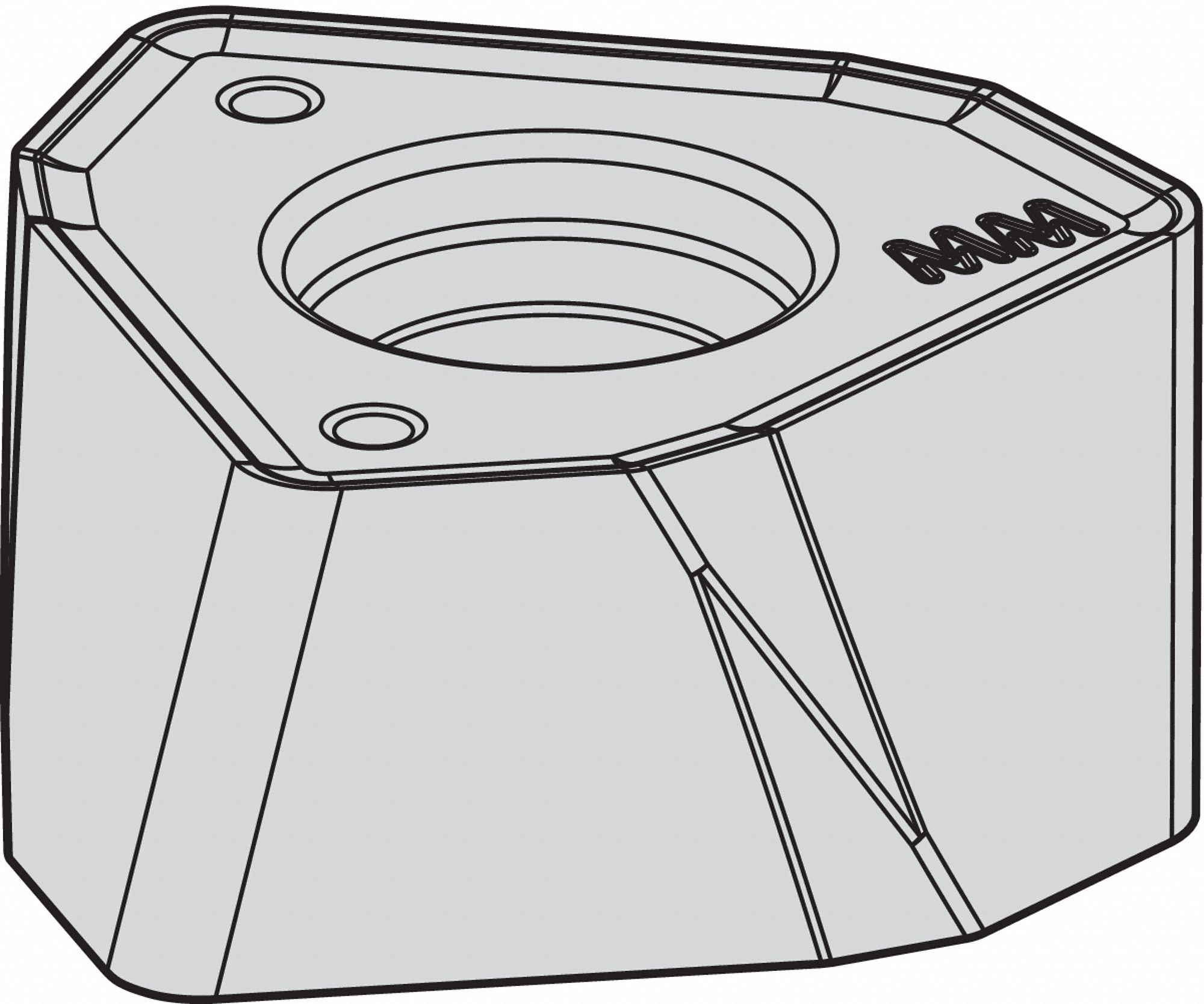 Trigon Milling Insert: 0.4720 in Inscribed Circle, 1.27mm Corner Radius, 0.287 in Thick