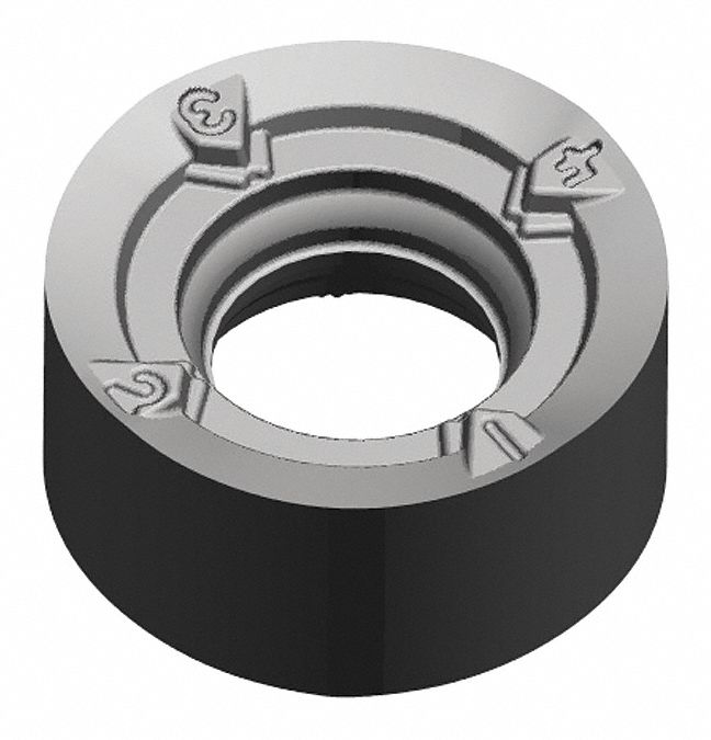 Round Milling Insert: 0.3937 in Inscribed Circle, 0.1548 in Thick, M200 Series, Chip-Breaker