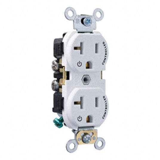 LEVITON, Duplex, 5-20, Duplex Receptacle Outlet - 2AJ232|CR020-2PW ...