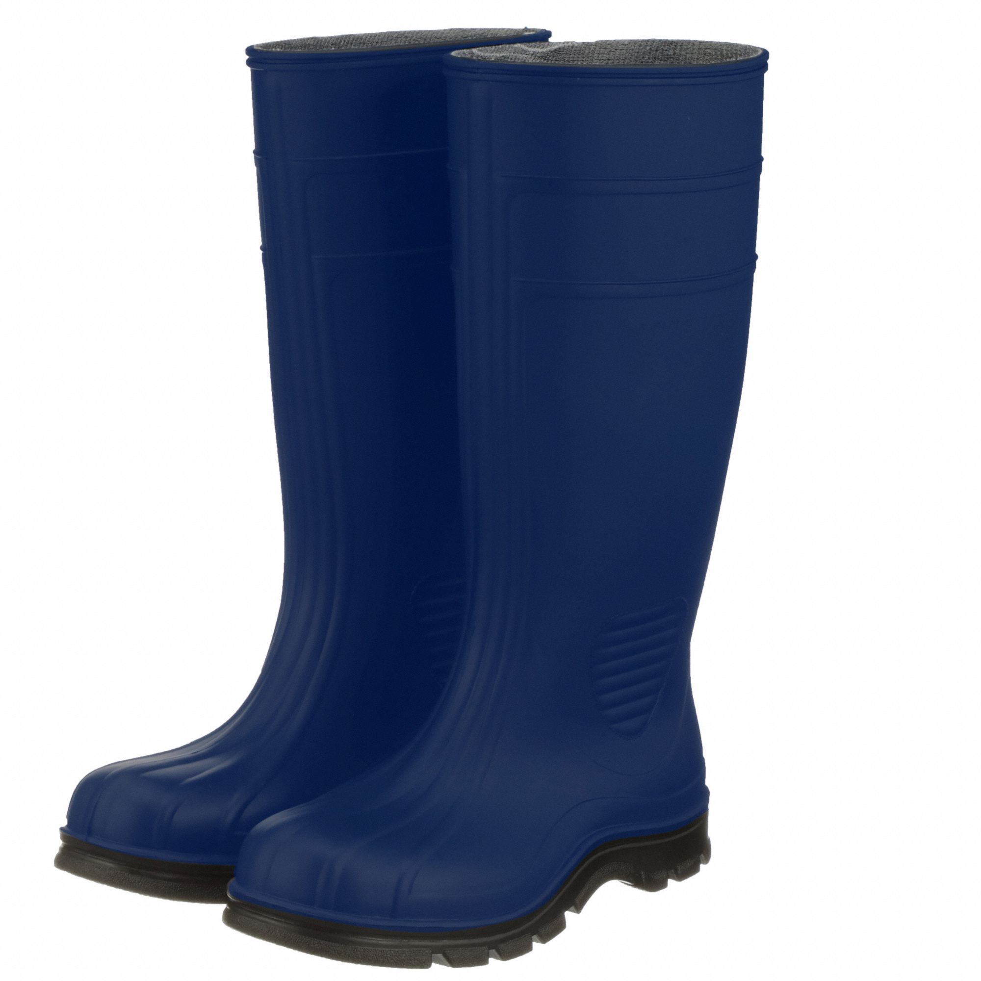 BOTTES AU GENOU, HOMME, 6, PVC/PUR/TIGE ACIER, BL, BOUT UNI, IMPERM., RÉSIST. À L'HUILE