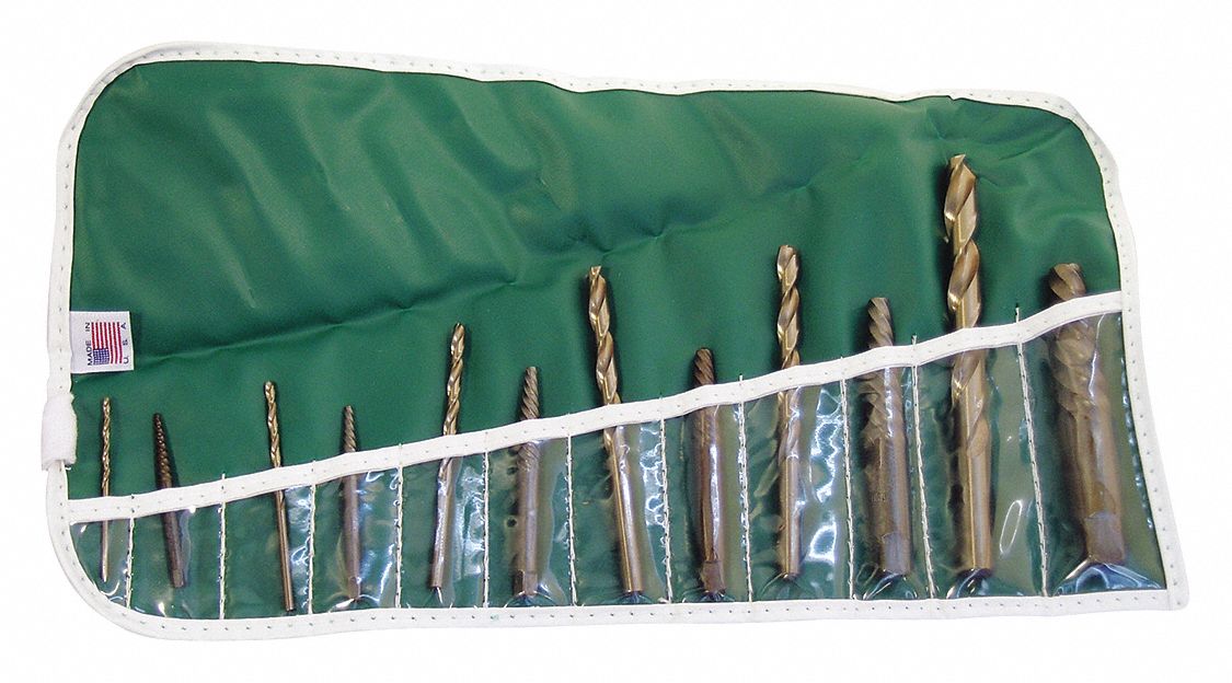 CHICAGOLATROBE SCREW EXTRACTOR/DRILL SET,12 PIECES,HSS Bolt & Screw