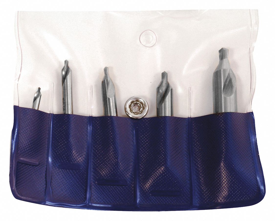 CLEVELAND Center Drill Set, Plain, Wire, Double End, 60 ° 445M64