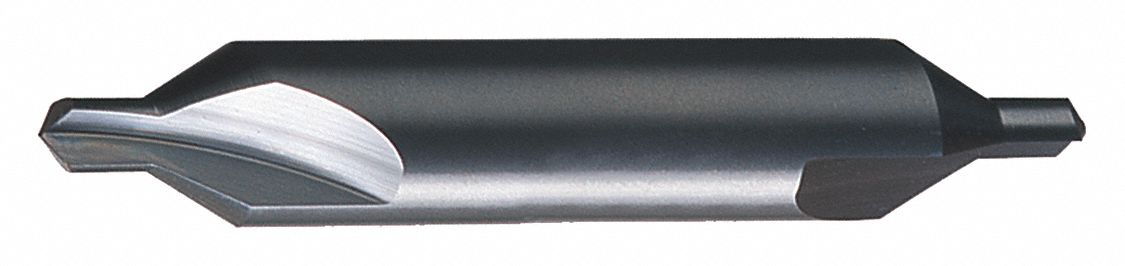 FINISHING DRILL AND COUNTERSINK, BRIGHT FINISH, SIZE 3, 1/4 IN DIA, CARBIDE DOUBLE ENDED