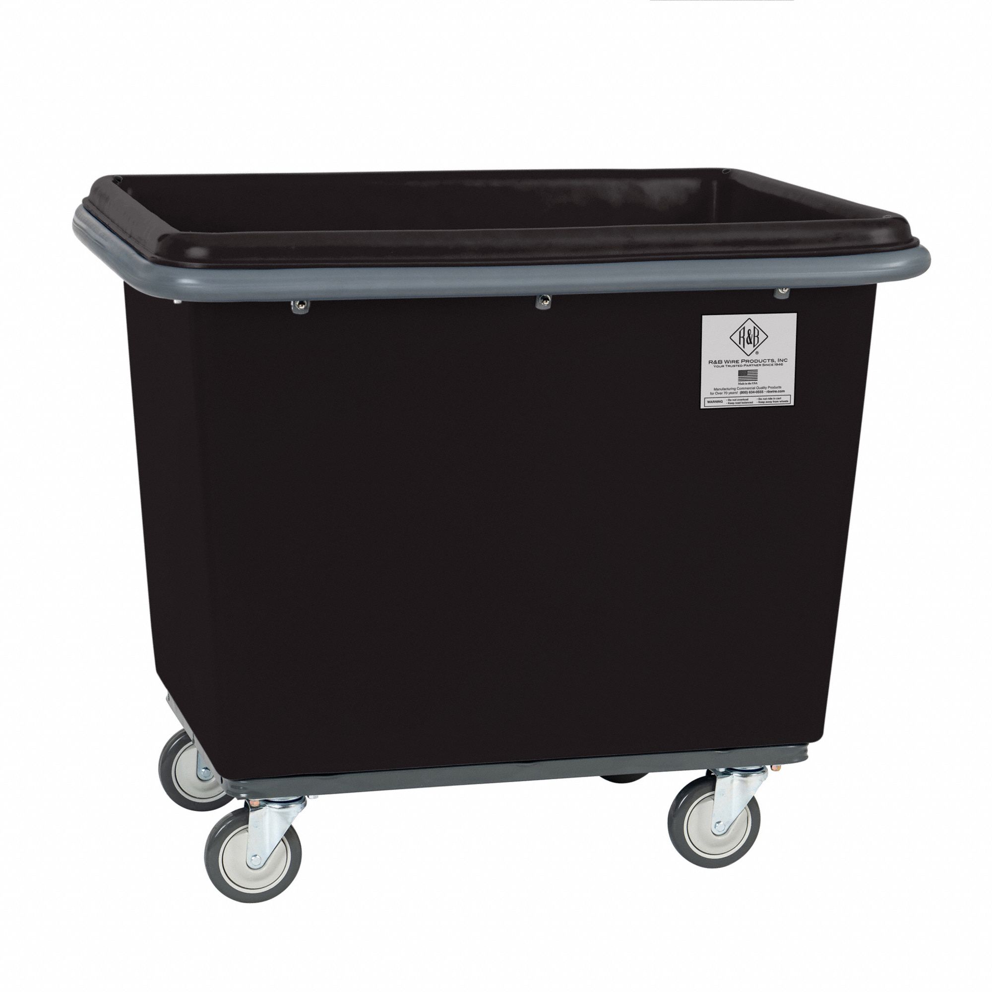HIGH-MANEUVERABILITY CUBE TRUCKS WITH BUMPERS, 17½ CU FT CAPACITY, BLACK, 36-1/4 IN H