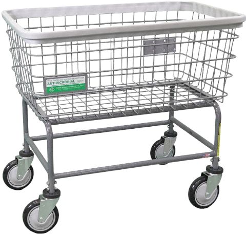 Laundry Cart: Gray, (4) Swivel, 5.5 cu ft Total Volume, 600 lb Wt Capacity