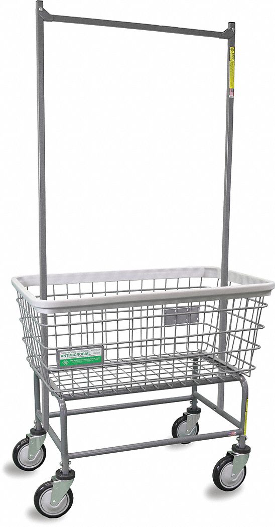 LAUNDRY CART,GRAY,77-1/2" H,34" L