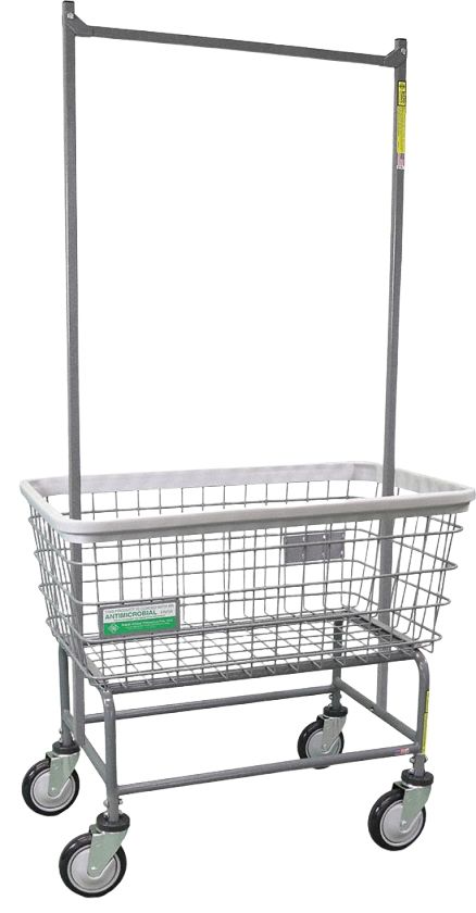 Laundry Cart: Gray, (4) Swivel, 5.5 cu ft Total Volume, 600 lb Wt Capacity