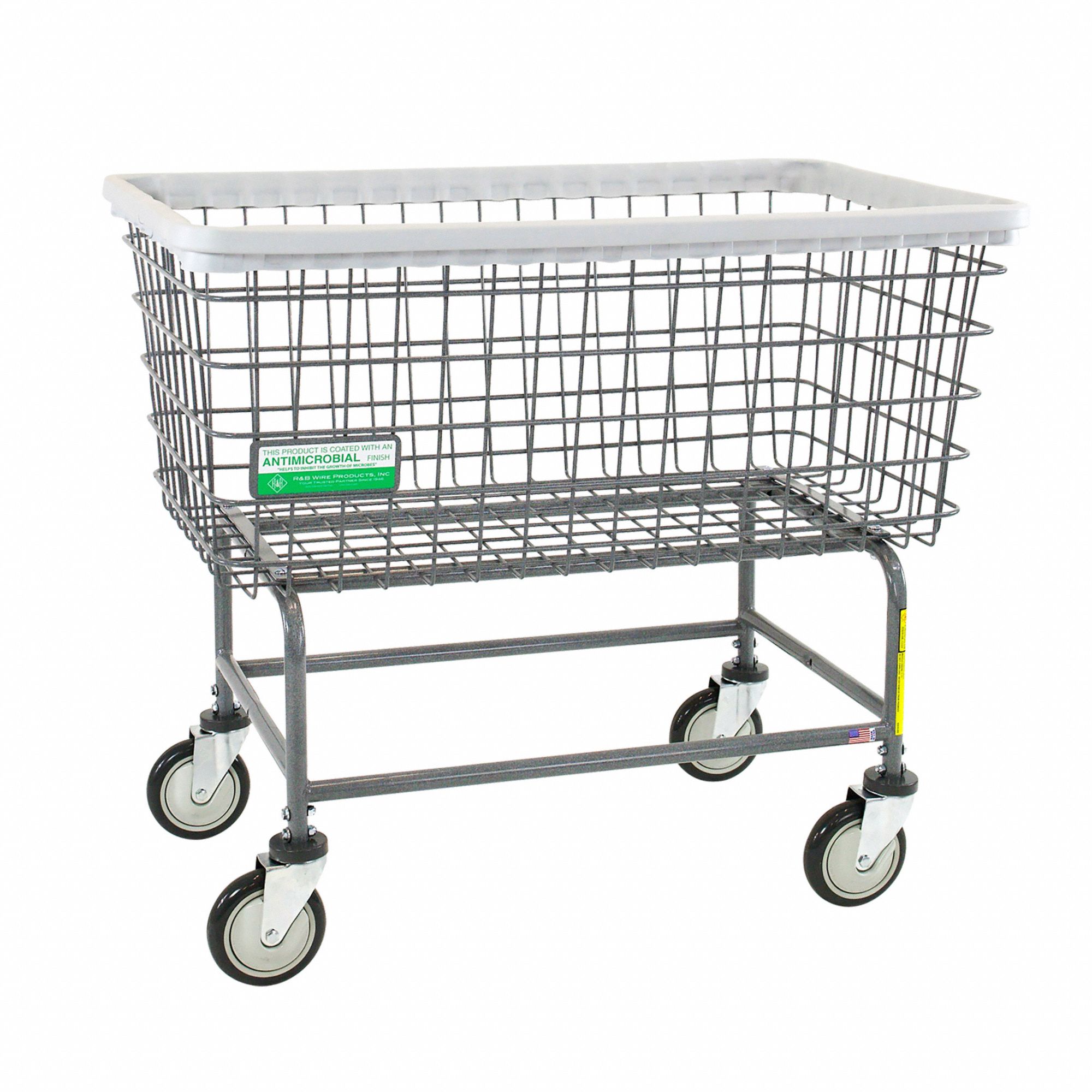 R&B WIRE PRODUCTS INC., Gray, 600 lb Wt Capacity, Laundry Cart - 445V88 ...