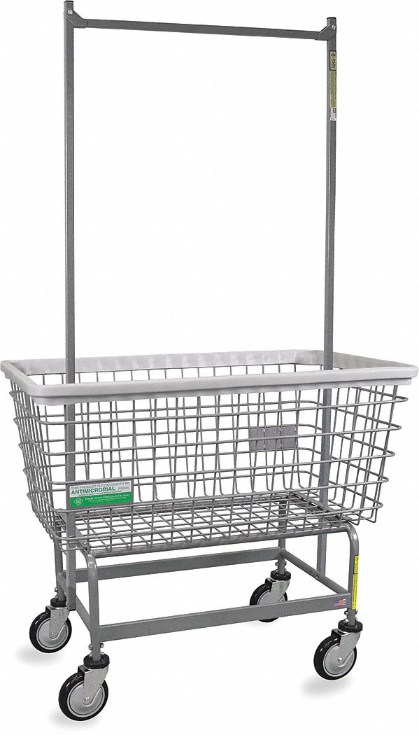 LAUNDRY CART,GRAY,77-1/2" H,36-1/2" L