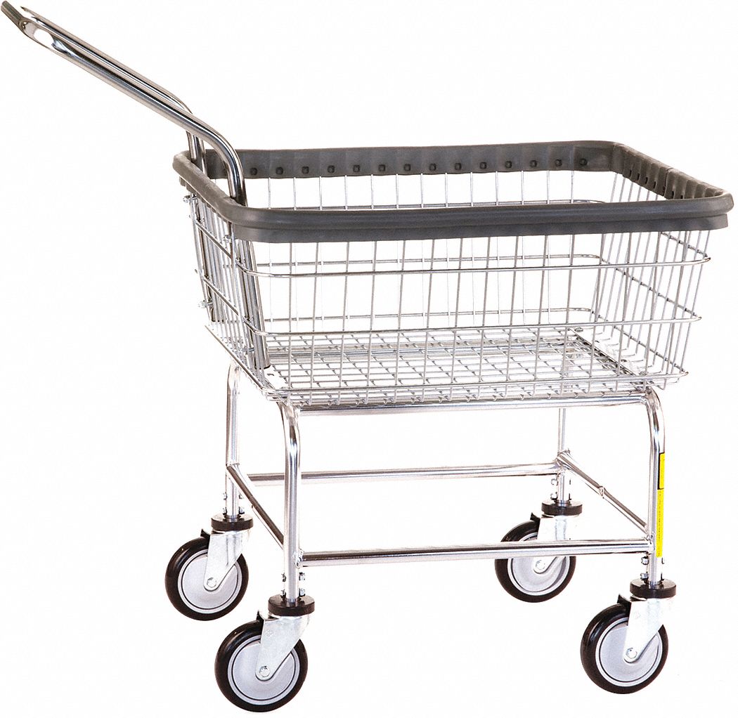 R&B WIRE PRODUCTS INC. 1-Compartment Laundry Cart, 600 lb Capacity, 40 ...