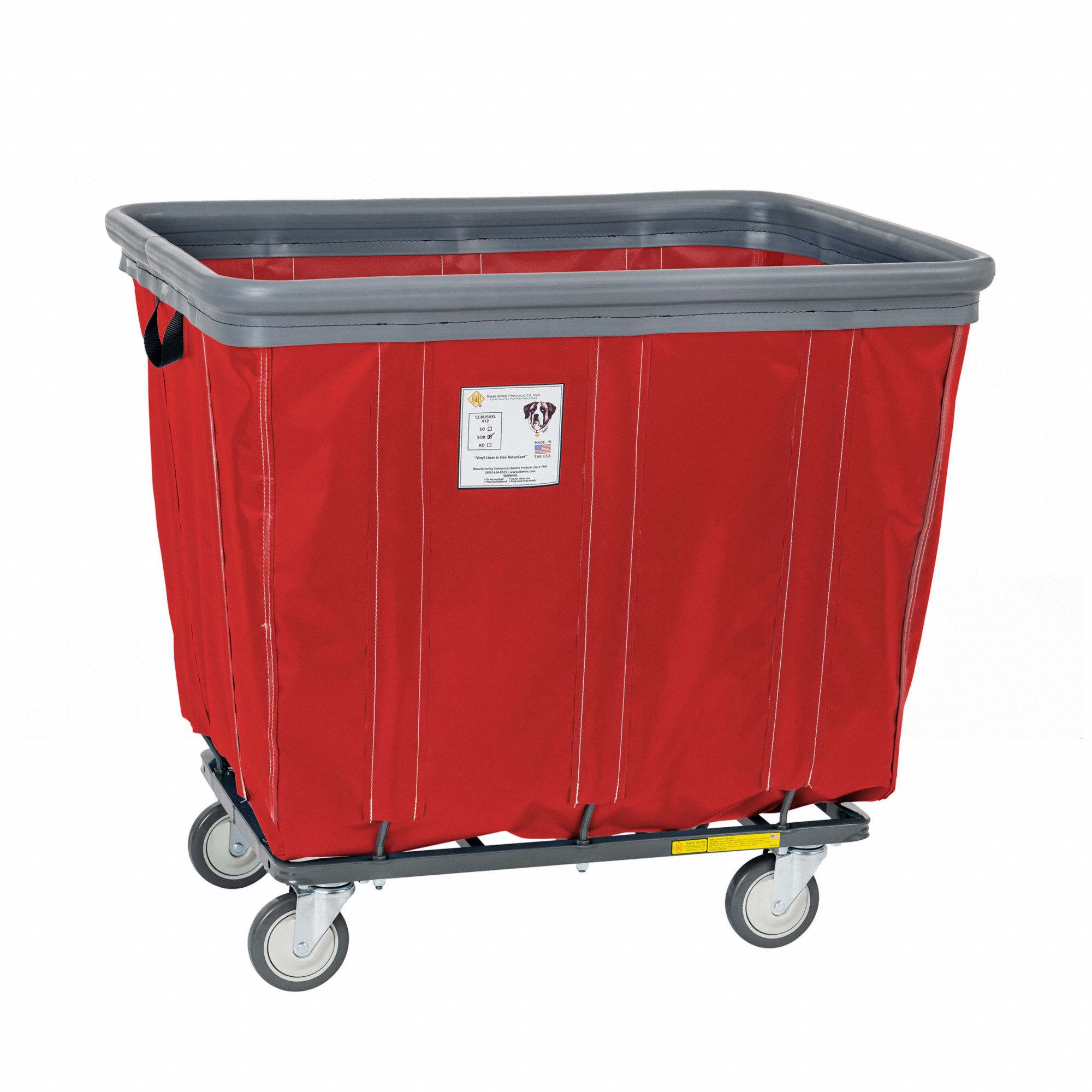 VINYL BASKET TRUCK, AIR CUSHION BUMPER, 20 CU FT CAPACITY, RED