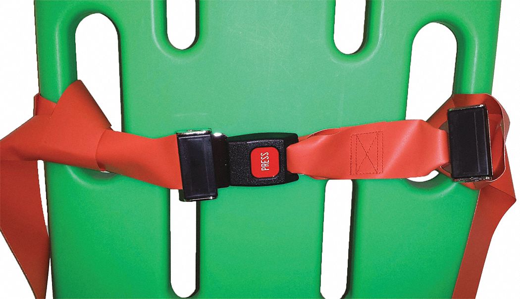Strap System: 5 ft, Nylon, Push Button, Orange