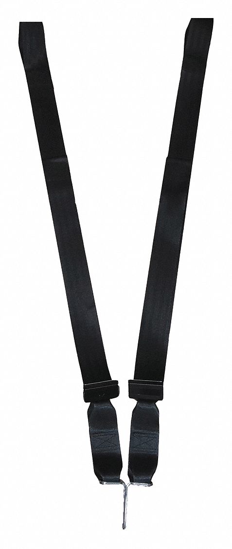 Strap System: 5 ft, Nylon, Push Button, Black