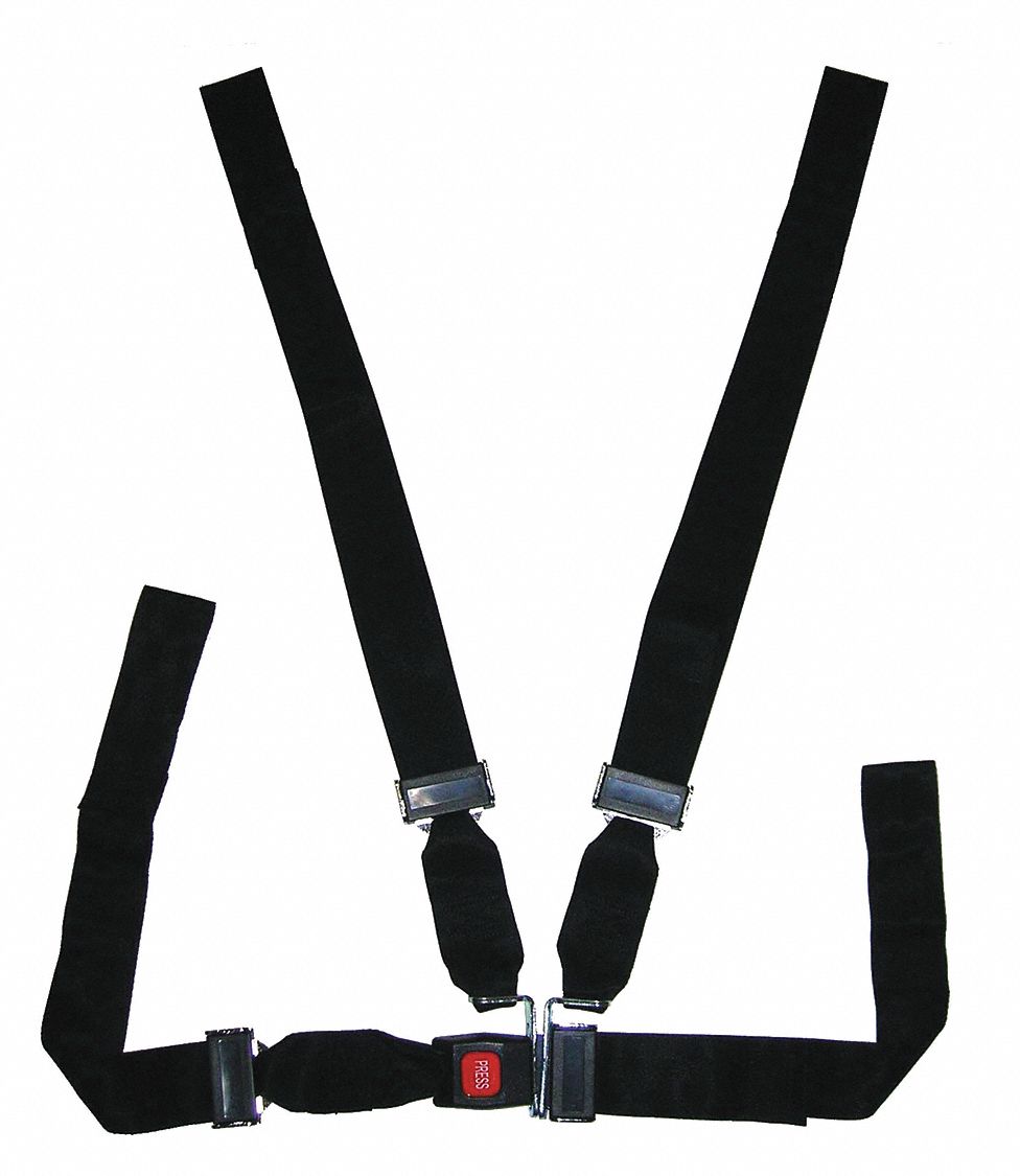 Strap System: 6 ft, Nylon, Push Button, Black
