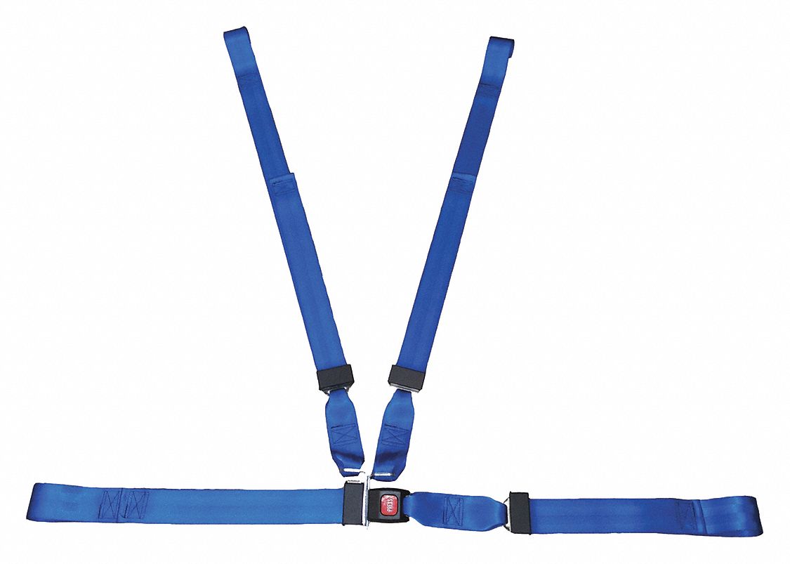 Strap System: 6 ft, Nylon, Push Button, Blue