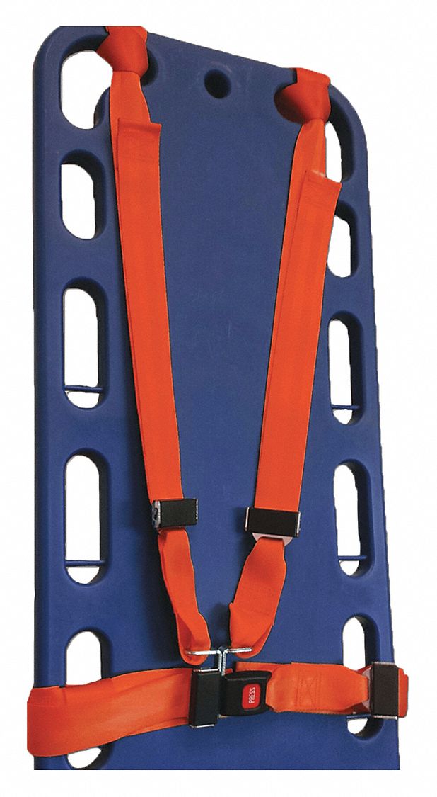 Strap System: 6 ft, Nylon, Push Button, Orange