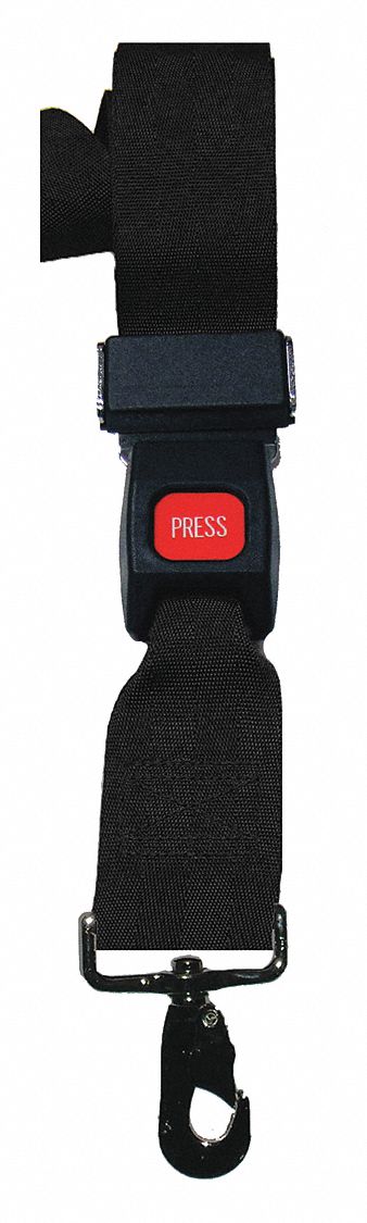 Strap: 5 ft, Nylon, Push Button, Black, 11252 BK