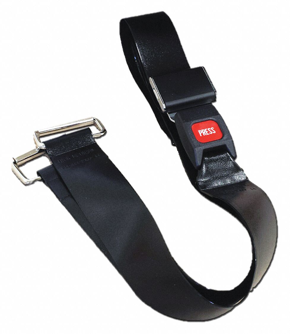 Strap: 5 ft, Nylon, Push Button, Black, 11652 BK