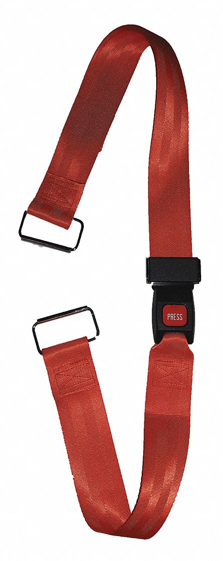 Strap: 5 ft, Nylon, Push Button, Orange, 11652 OR