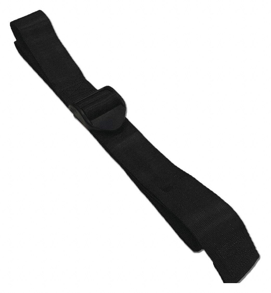 Strap: 9 ft, Nylon, Ladderloc, Black