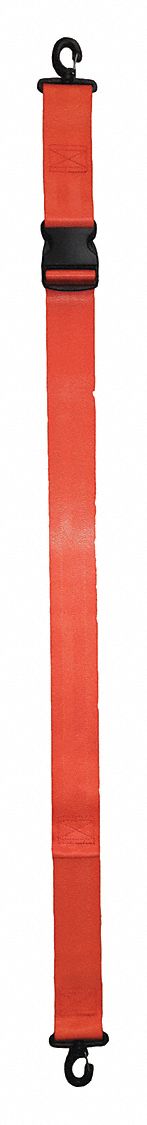 Strap: 5 ft, Nylon, Side Release, Orange, 17552 OR
