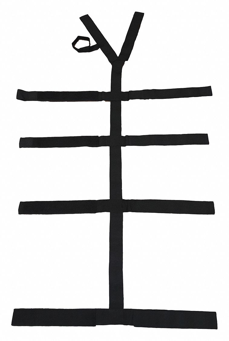 Strap System: 7 ft, Polypropylene, Black