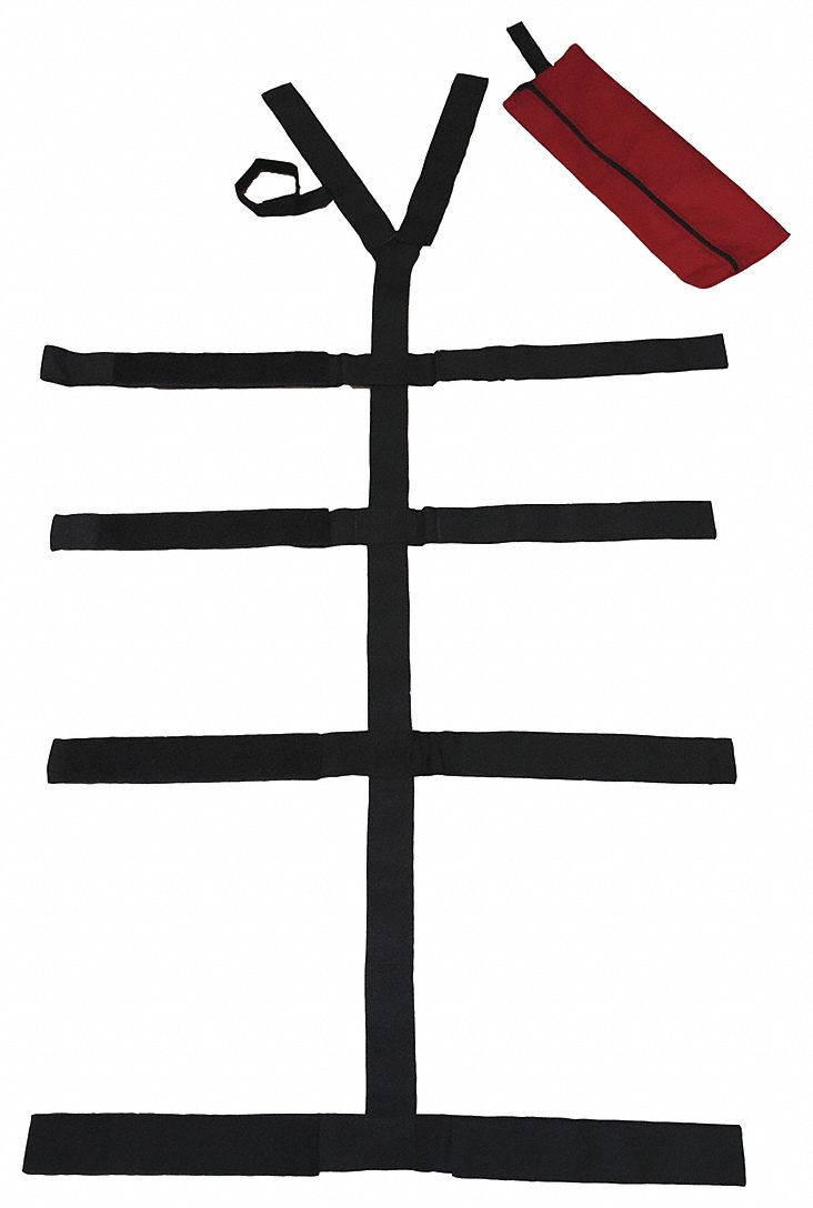 Strap System: 5 ft, Polypropylene, Black