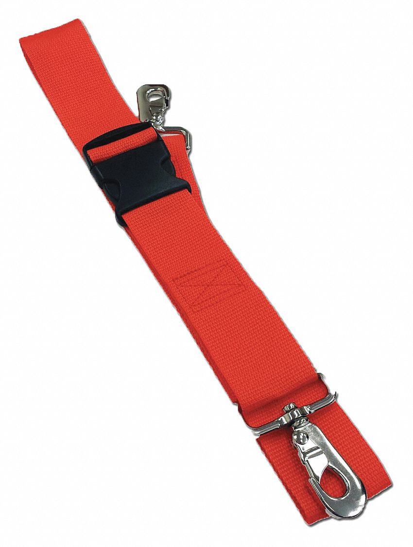 Strap: 7 ft, Polypropylene, Side Release, Orange