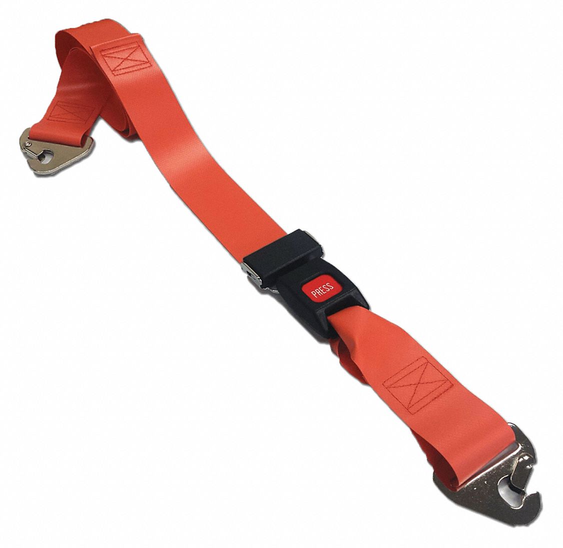 Strap: 7 ft, Vinyl, Push Button, Orange, 31372 OR