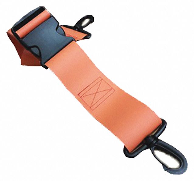 Strap: 5 ft, Vinyl, Side Release, Orange, 37552 OR