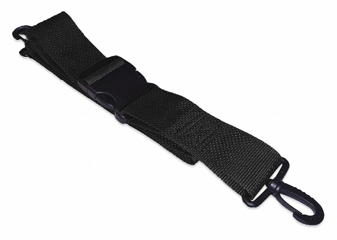 Strap: 5 ft, Polypropylene, Side Release, Black