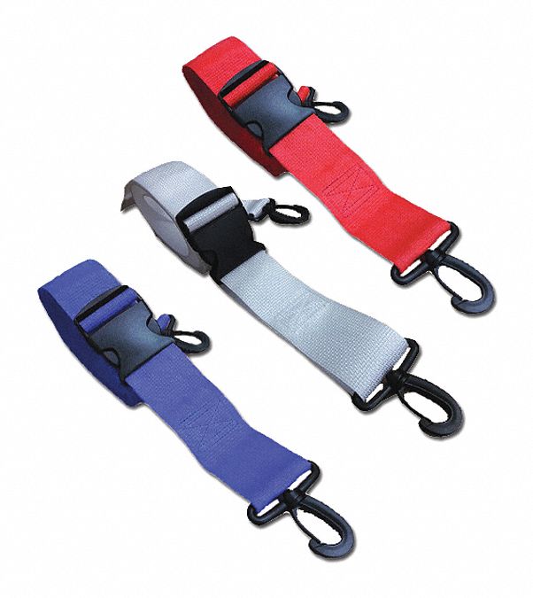 Strap Set: 7 ft, Polypropylene, Double Adjust, Multi-Color, 48572 USA
